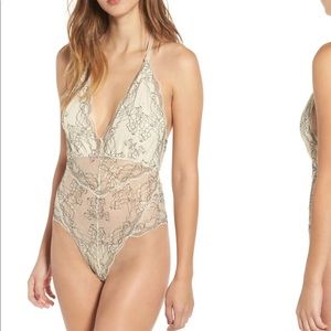 Astr The Label Lace Thong Bodysuit